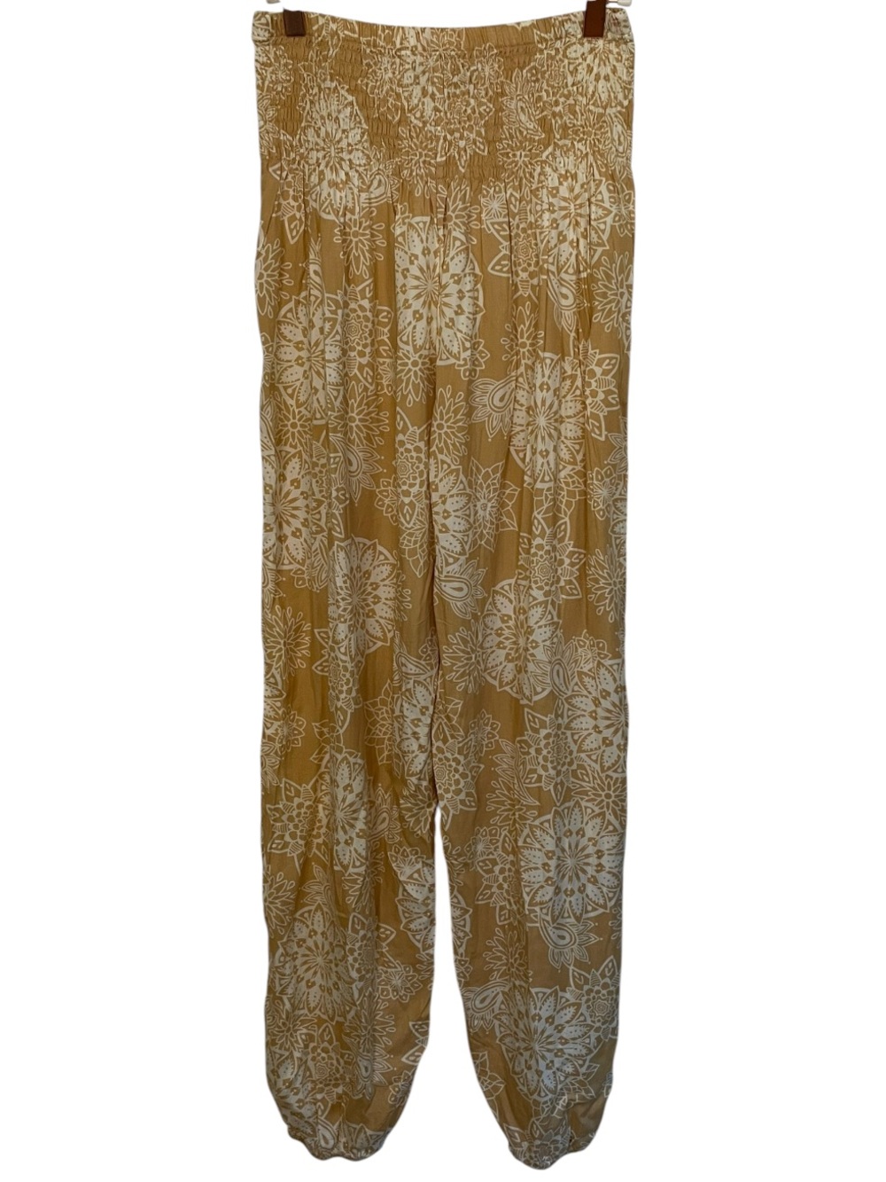 Lotus and Luna Smocked Mustard Floral Print  Pants